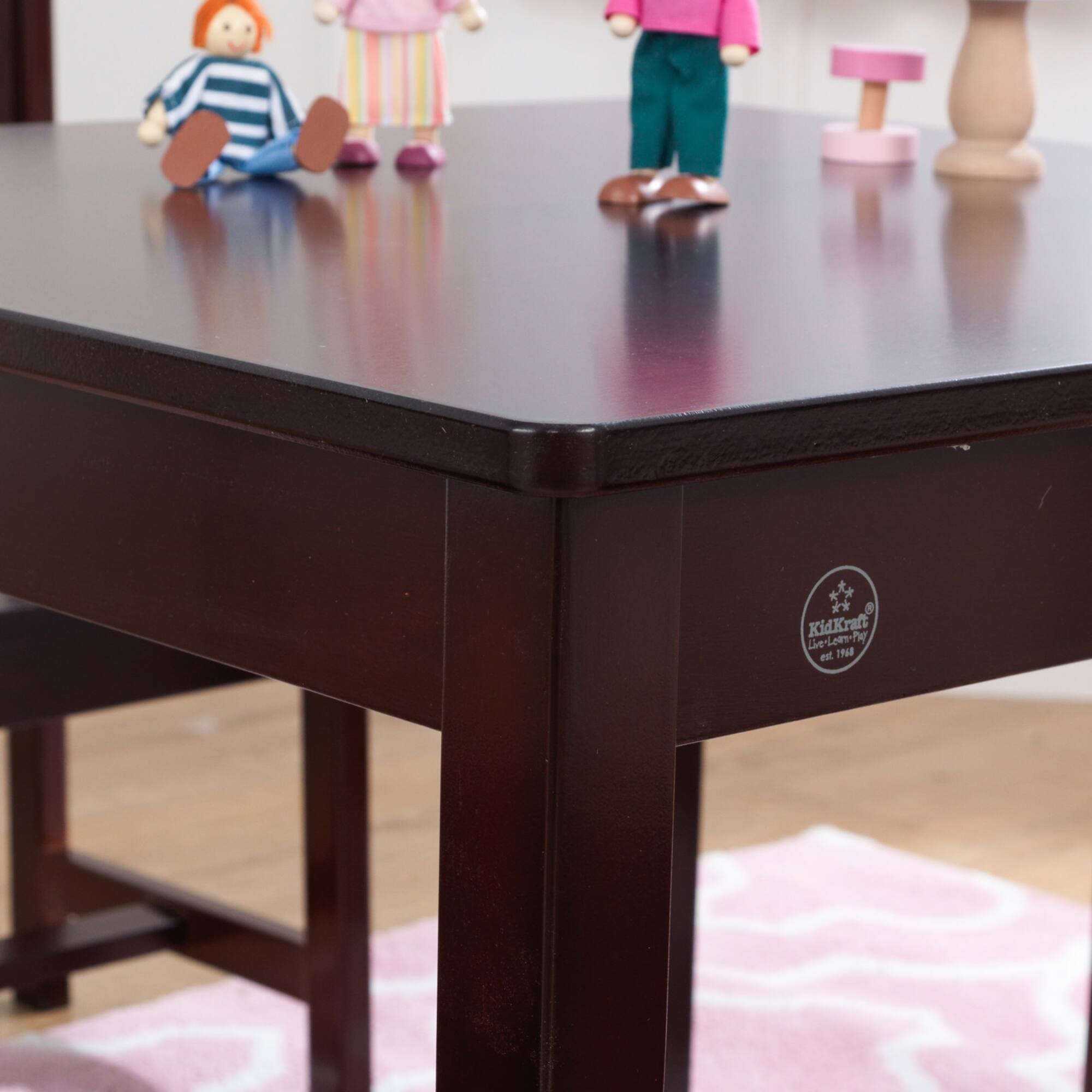 KidKraft Espresso Farmhouse Table & 4 Chair Set